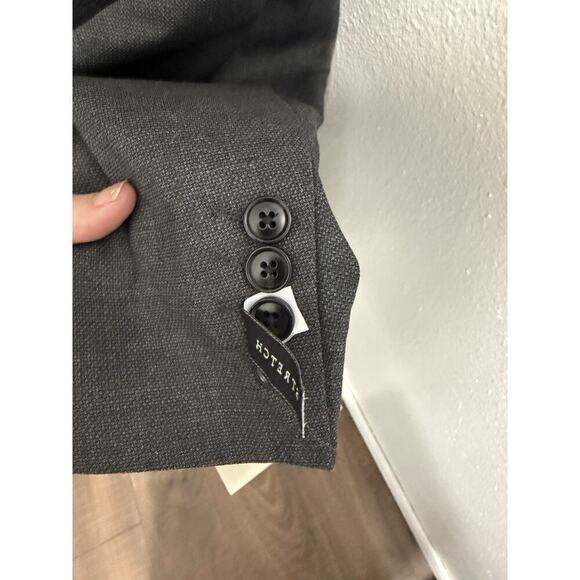Johnny Bigg Men's Matteo Textured Charcoal Stretch Blazer Size 54 NWT - Picture 6 of 10